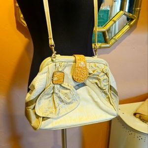 Vintage 80s "Tiffany Rose" Crossbody Leather Handbag